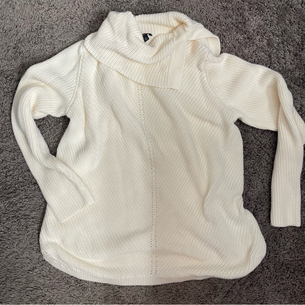 Cotton Modal Cowl Cream Neck Sweater Talbots Size MP)